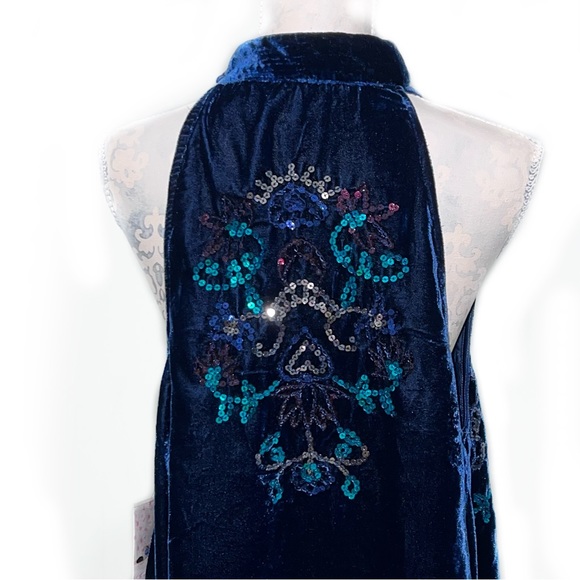 Free People Blue velvet sequin swing dress - Picture 15 of 16